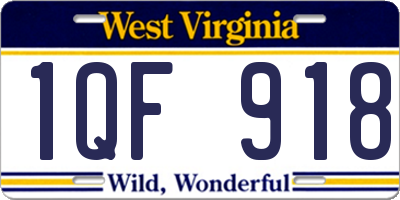 WV license plate 1QF918