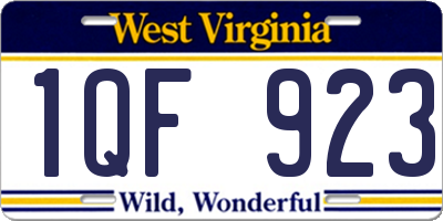 WV license plate 1QF923