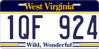 WV license plate 1QF924