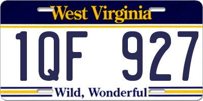 WV license plate 1QF927