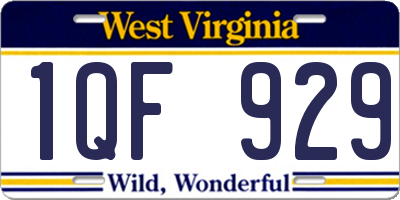 WV license plate 1QF929
