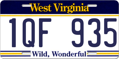 WV license plate 1QF935
