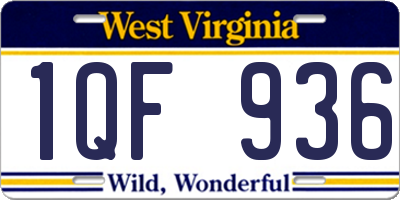 WV license plate 1QF936