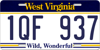 WV license plate 1QF937