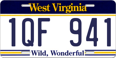 WV license plate 1QF941
