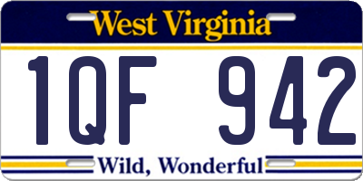 WV license plate 1QF942