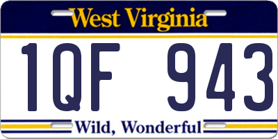 WV license plate 1QF943