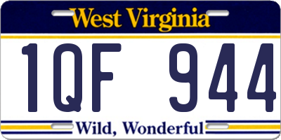 WV license plate 1QF944