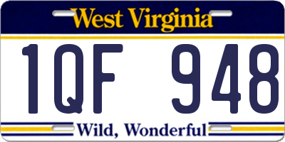 WV license plate 1QF948