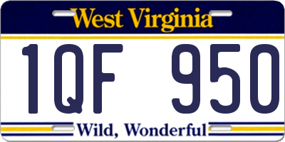 WV license plate 1QF950