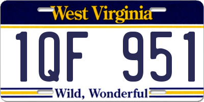 WV license plate 1QF951