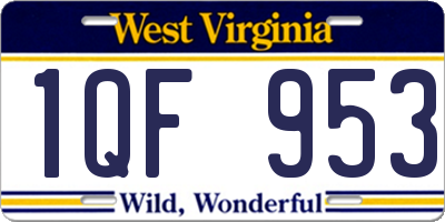 WV license plate 1QF953