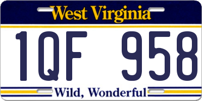 WV license plate 1QF958
