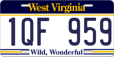 WV license plate 1QF959