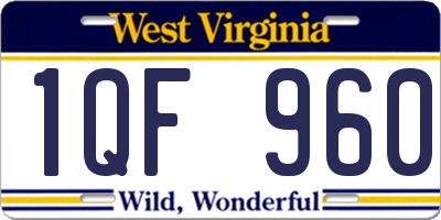 WV license plate 1QF960