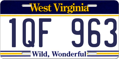 WV license plate 1QF963
