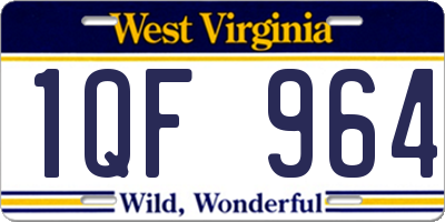 WV license plate 1QF964