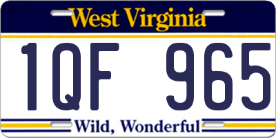 WV license plate 1QF965
