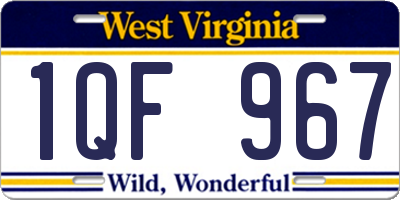 WV license plate 1QF967