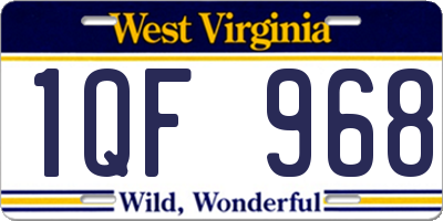 WV license plate 1QF968