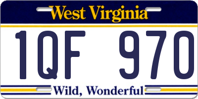 WV license plate 1QF970