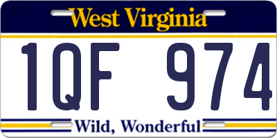 WV license plate 1QF974