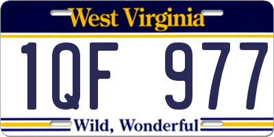 WV license plate 1QF977