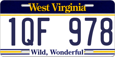 WV license plate 1QF978