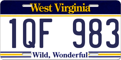 WV license plate 1QF983