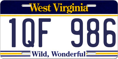 WV license plate 1QF986