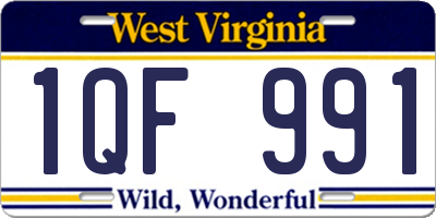 WV license plate 1QF991