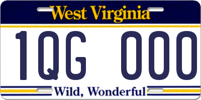 WV license plate 1QG000