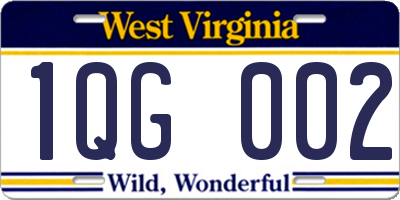 WV license plate 1QG002