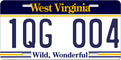 WV license plate 1QG004