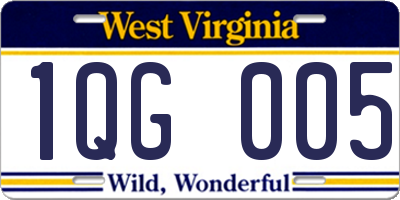 WV license plate 1QG005