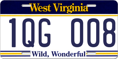 WV license plate 1QG008