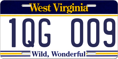 WV license plate 1QG009