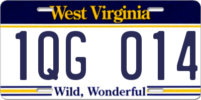 WV license plate 1QG014