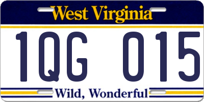 WV license plate 1QG015
