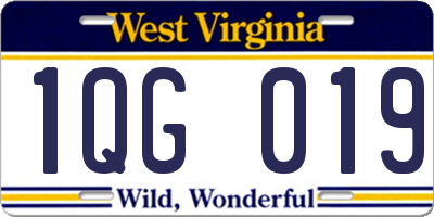 WV license plate 1QG019