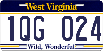 WV license plate 1QG024