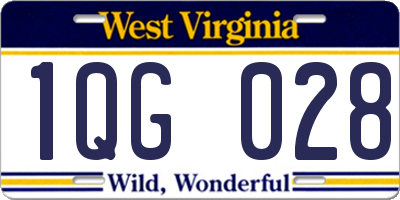WV license plate 1QG028