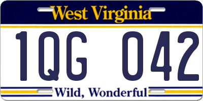 WV license plate 1QG042