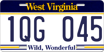 WV license plate 1QG045