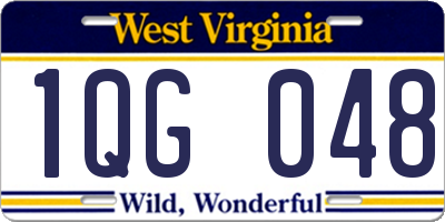 WV license plate 1QG048