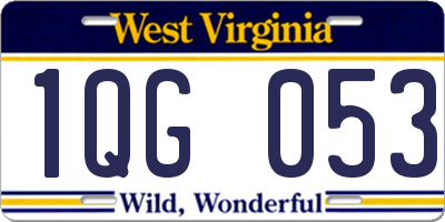 WV license plate 1QG053