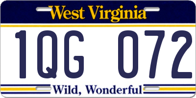 WV license plate 1QG072