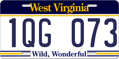WV license plate 1QG073