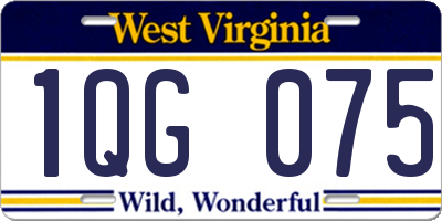 WV license plate 1QG075