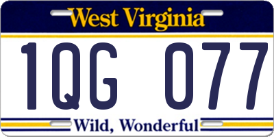 WV license plate 1QG077